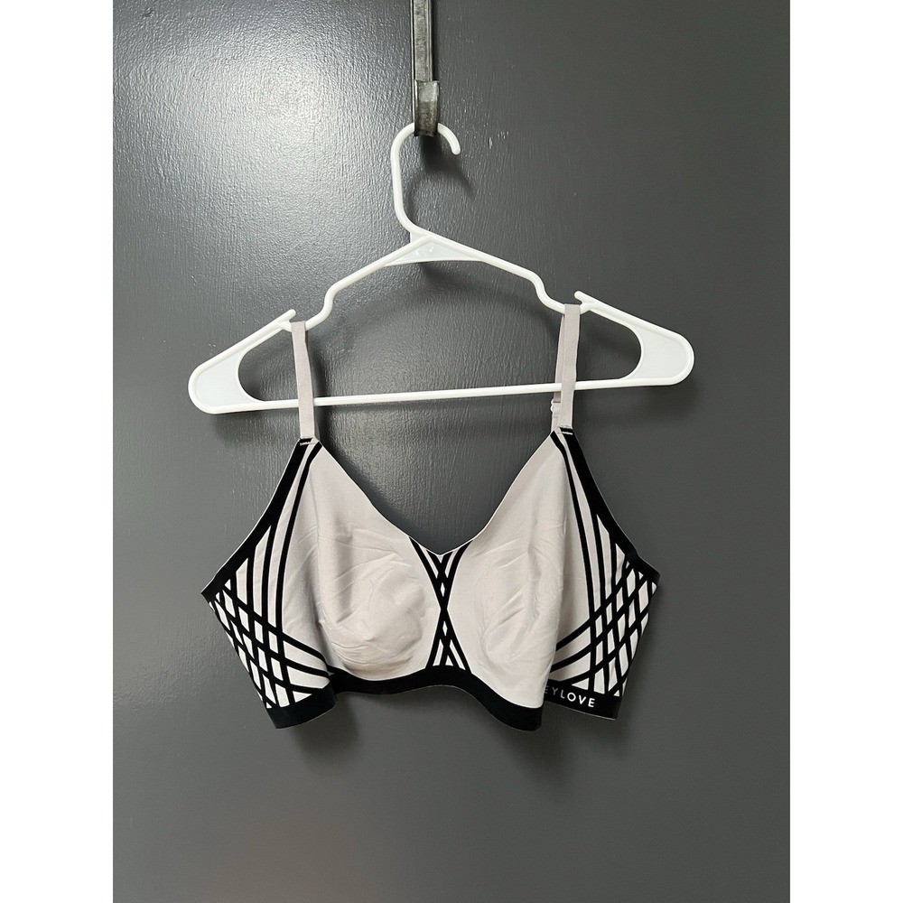 HONEYLOVE Liftwear Breathable Silhouette Bra Gray Black Size XL Not Padded